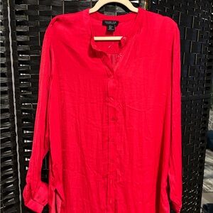 Rachel Zoe Vibrant Red Button-Down Shirt